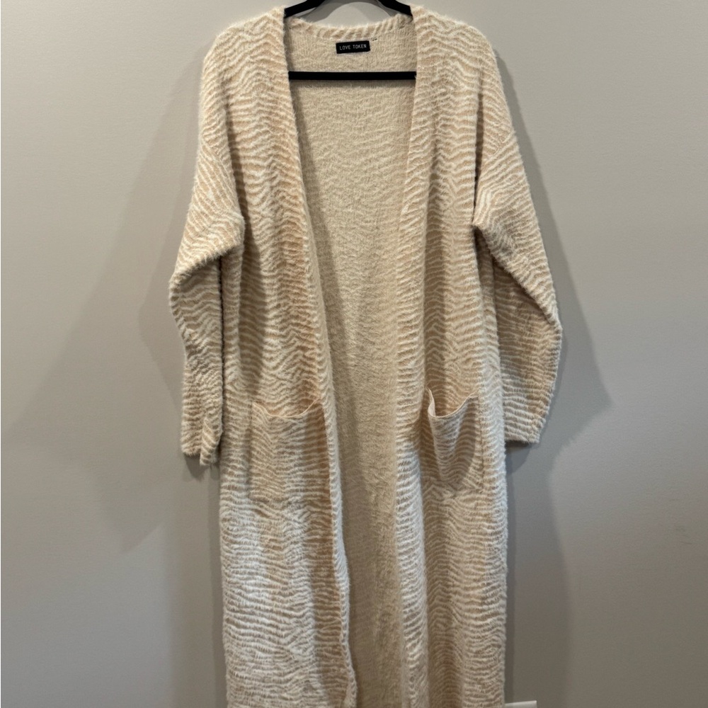 Love Token Cream Textured Cardigan